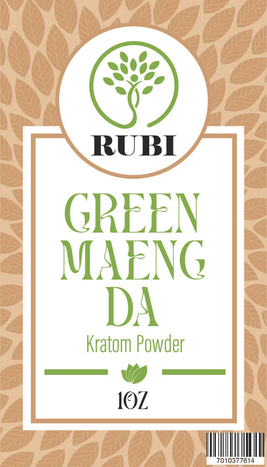 Rubi Kratom Powder 1OZ Green Maeng Da