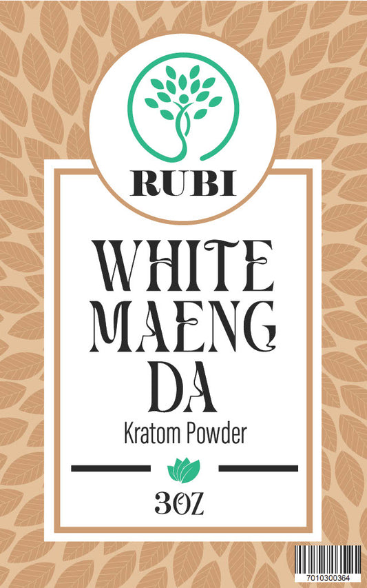 Rubi Kratom Powder 3OZ Maeng Da White