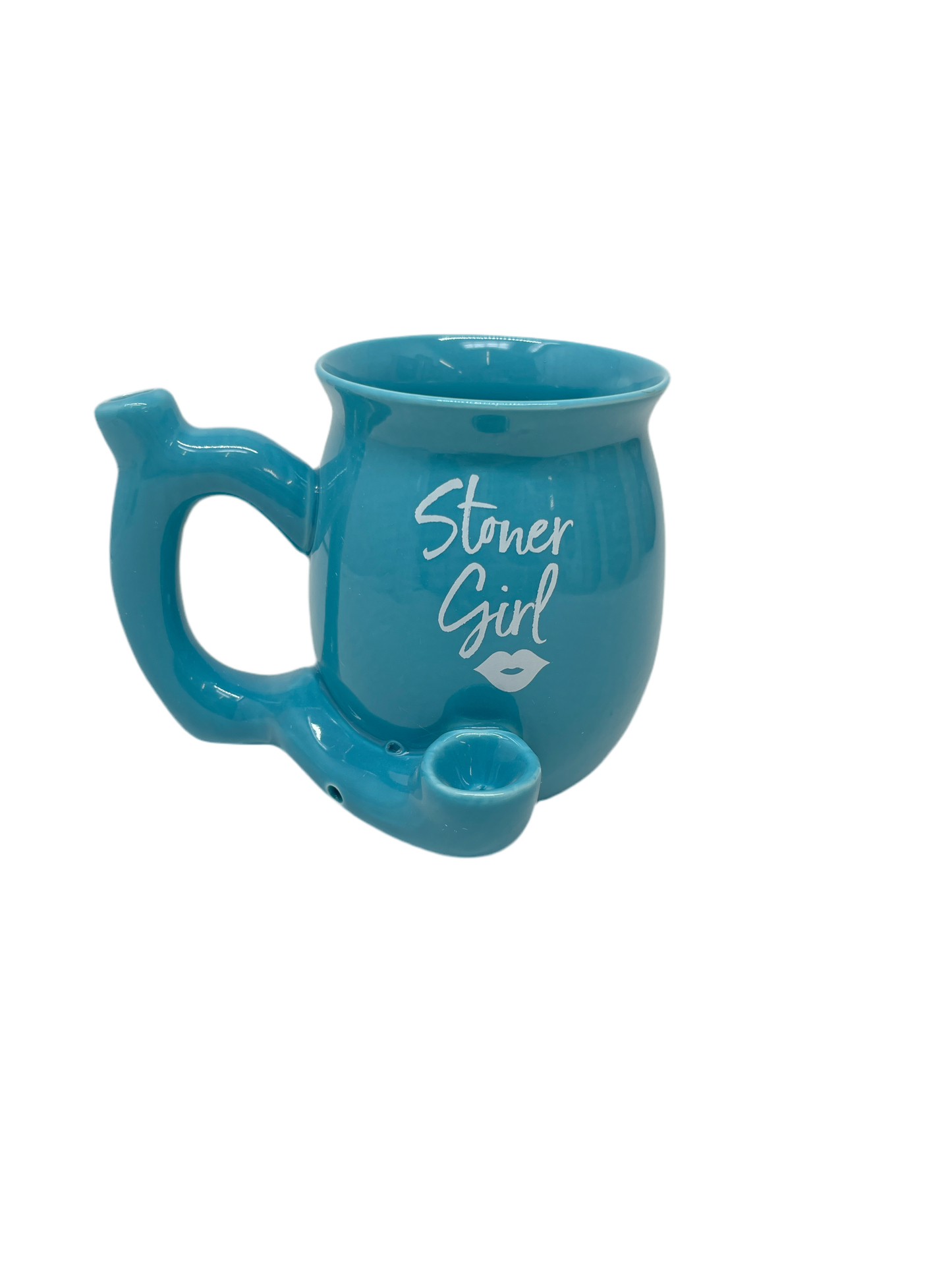 Handpipe Ceramic Mug Stoner Girl Blue