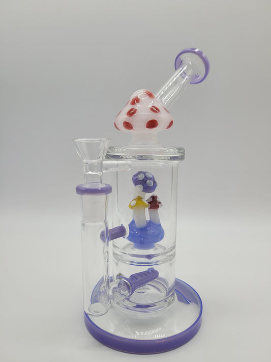 Waterpipe 8" Mushroom Perc+Inline Perc