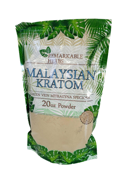 Remarkable Herbs Kratom Powder 20OZ Malaysian Green