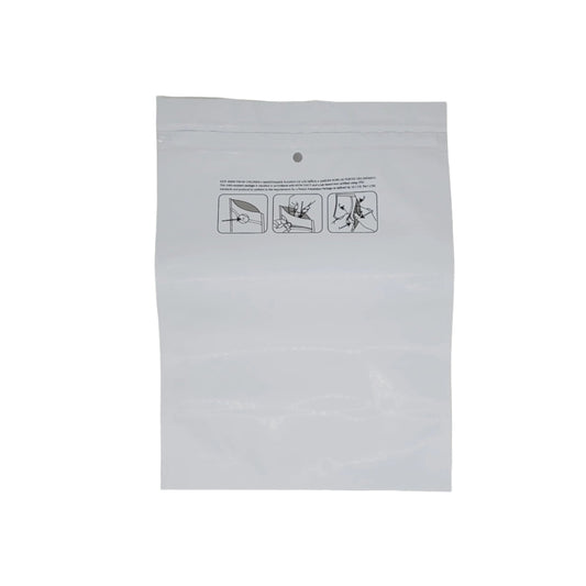 Mylar Bag 1/2LB Opaque White Double Zipper 50CT