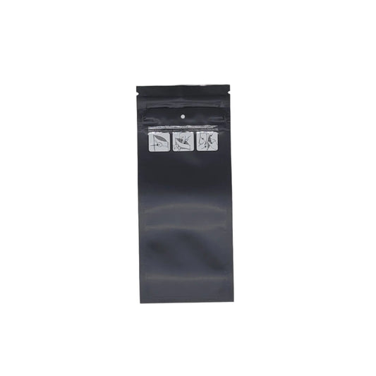 Mylar Bag 3x7 Opaque Black Double Zipper 50CT