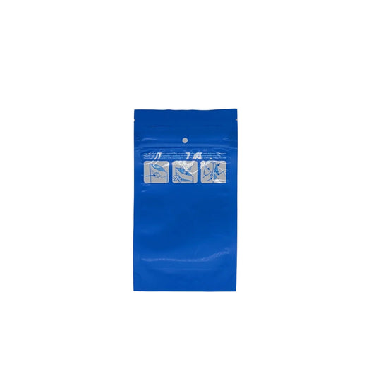 Mylar Bag 1/4OZ Opaque Blue Double Zipper 50CT