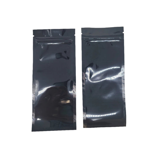 Mylar Bag 3x7 Opaque Black Single Zipper 50CT