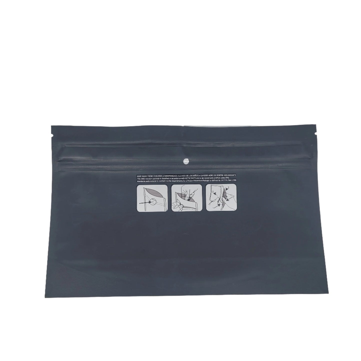 Mylar Bag 9x6 Opaque Black Double Zipper 50CT