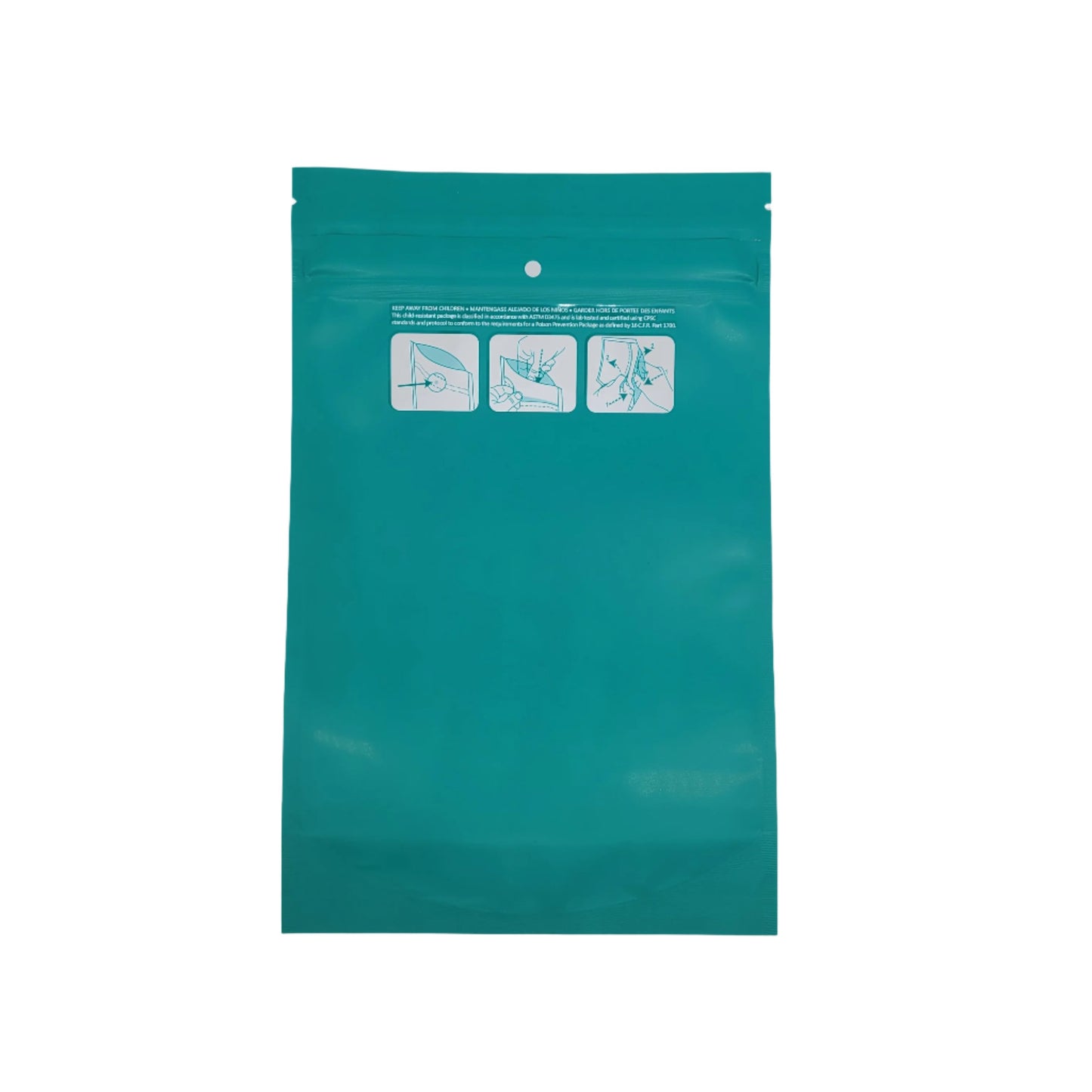 Mylar Bag 1OZ Opaque Green Double Zipper 50CT