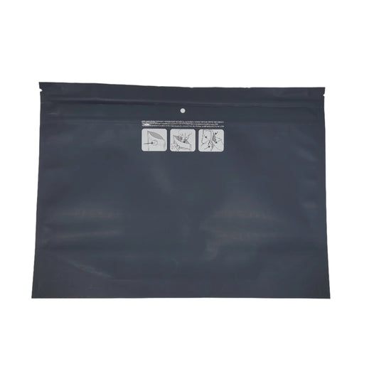 Mylar Bag 12x9 Opaque Black Double Zipper 50CT