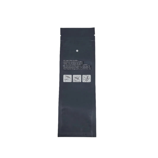 Mylar Bag 3x9 Opaque Black Double Zipper 50CT