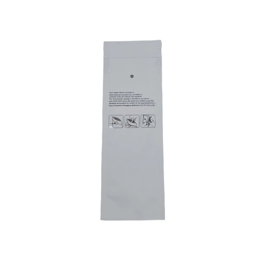 Mylar Bag 3x9 Opaque White Double Zipper 50CT