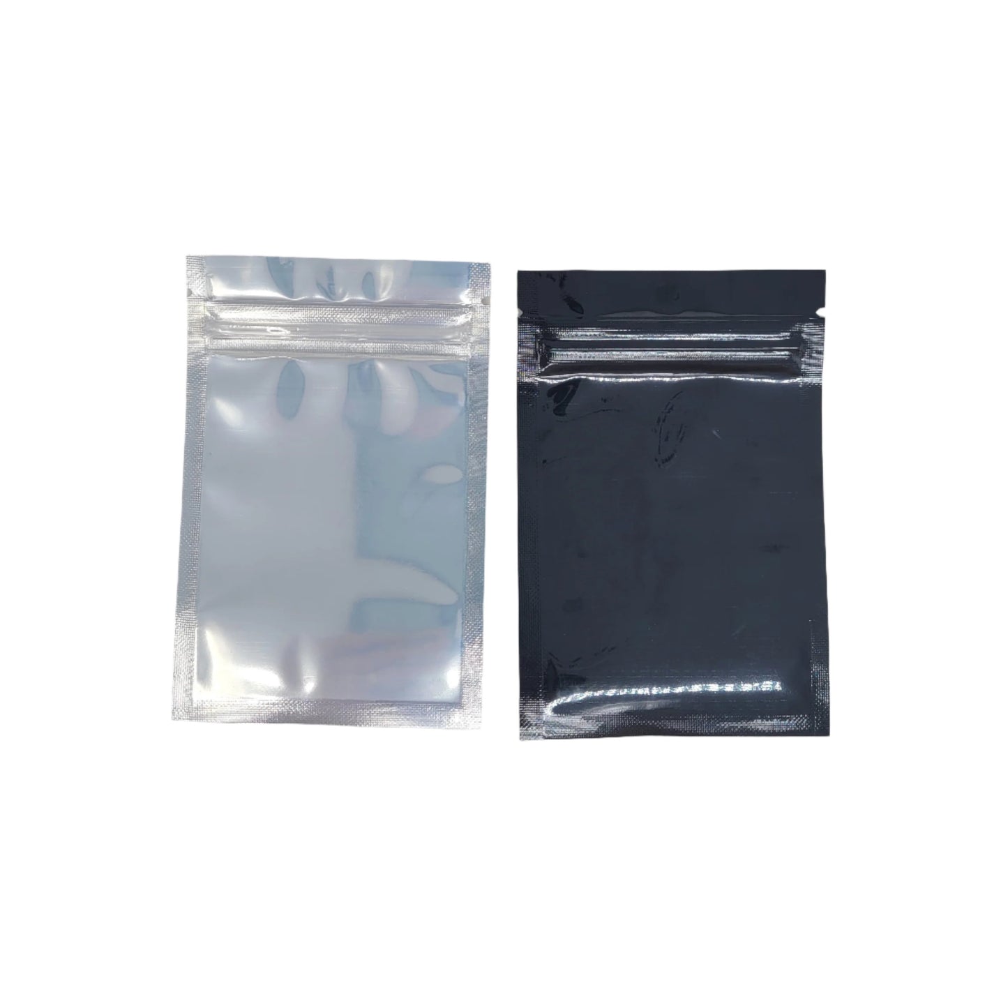 Mylar Bag 1G Clear Black Single Zipper 50CT