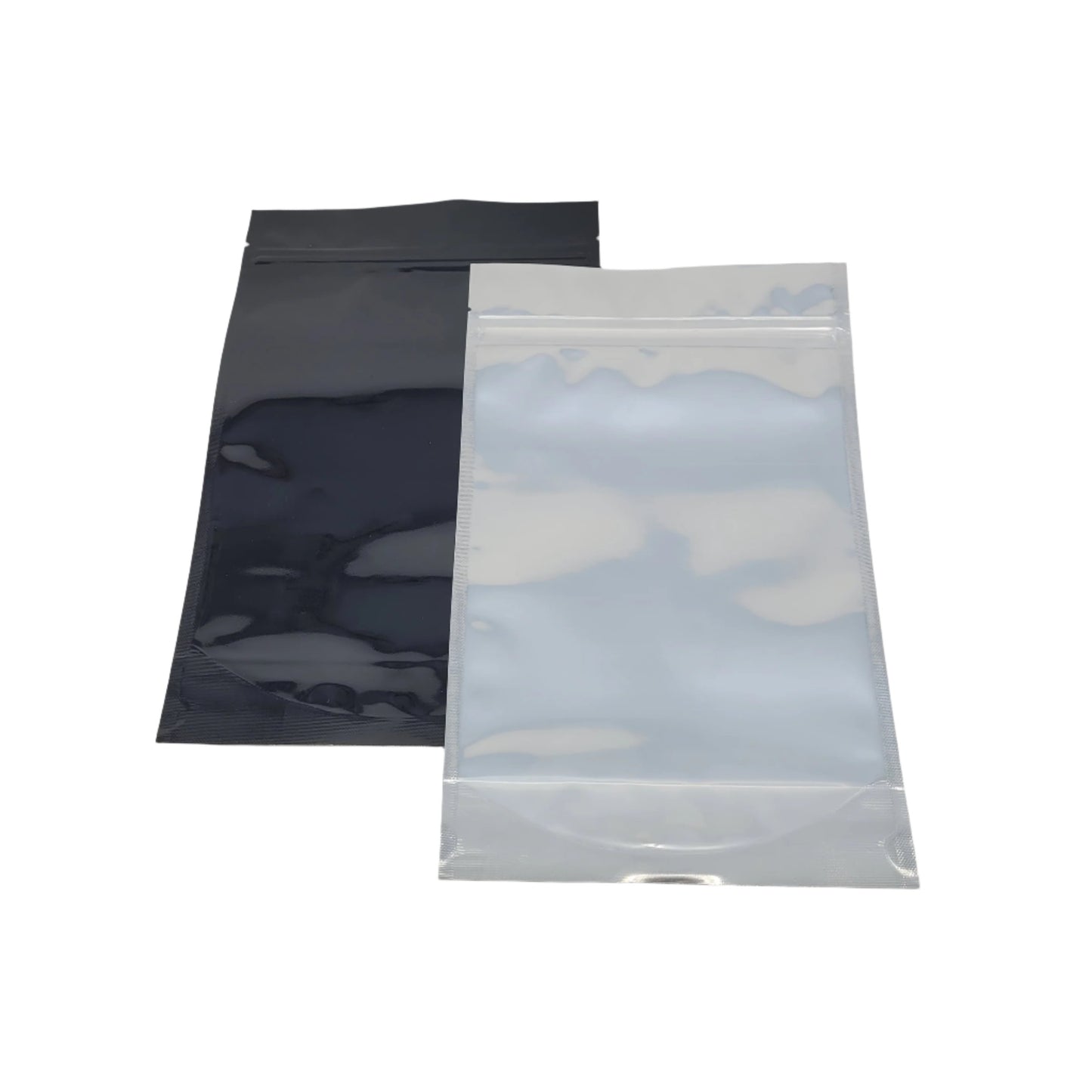 Mylar Bag 1OZ Clear Black Single Zipper 50CT