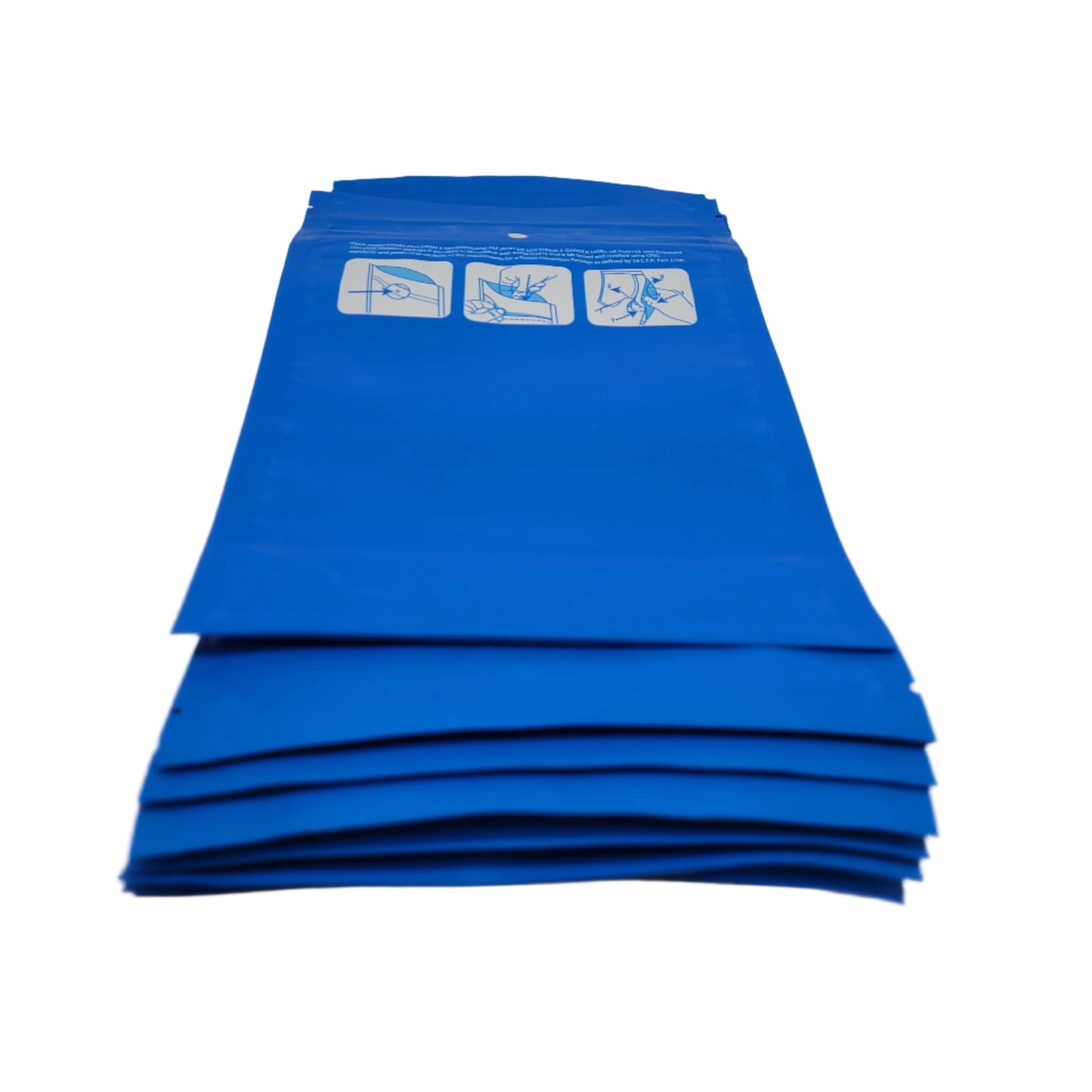 Mylar Bag 1OZ Opaque Blue Double Zipper 50CT