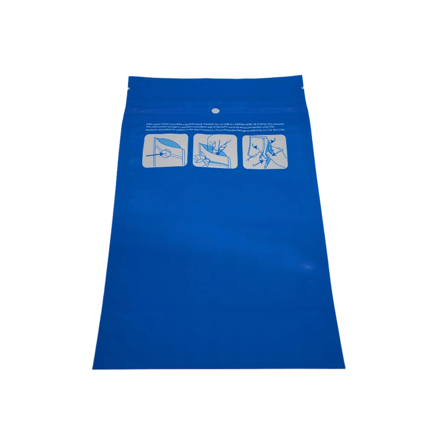 Mylar Bag 1OZ Opaque Blue Double Zipper 50CT