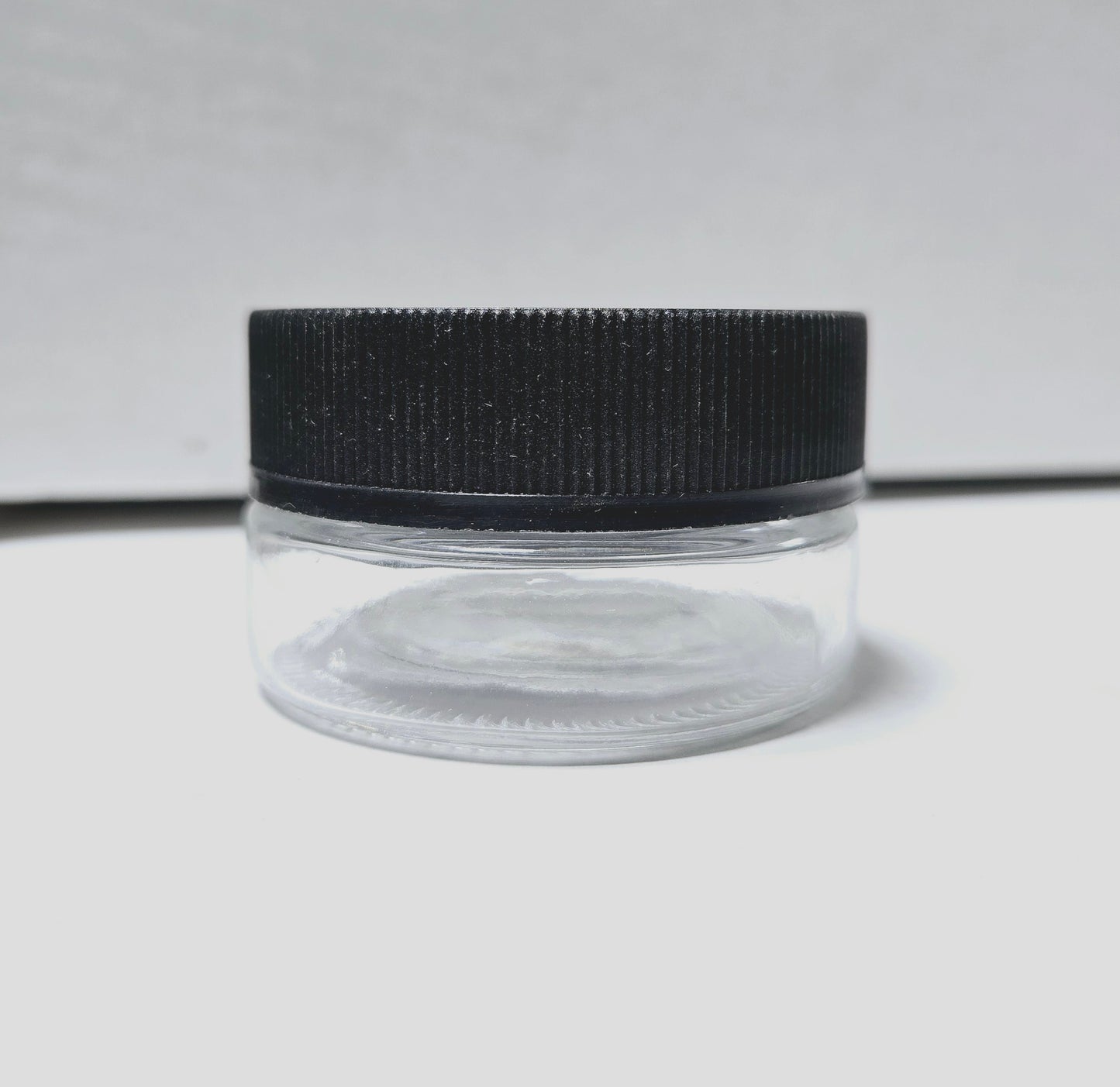 Jar 1oz Round Clear Black Ridges 200ct Case