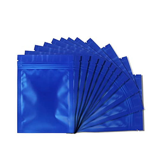 Mylar Bag 1/2OZ Opaque Blue Double Zipper 50CT