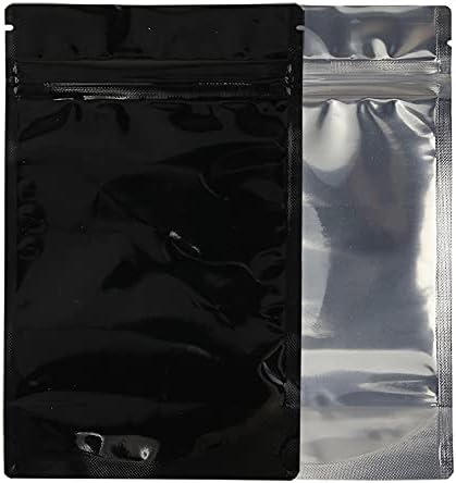 Mylar Bag 1/2OZ Clear Black Single Zipper 50CT