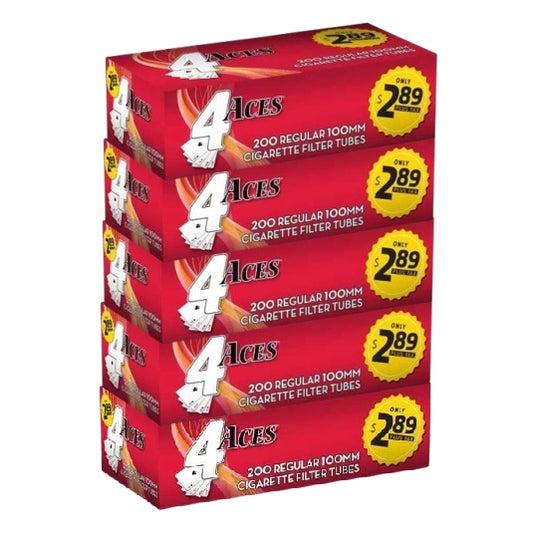 4Aces Tubes 200CT Regular 100MM 5CT (R$2.89)