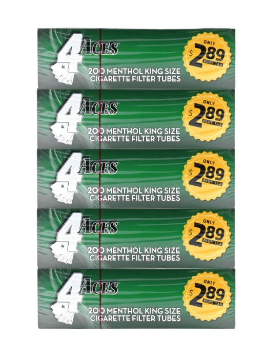 4Aces Tubes 200CT Menthol King 5CT (R$2.89)