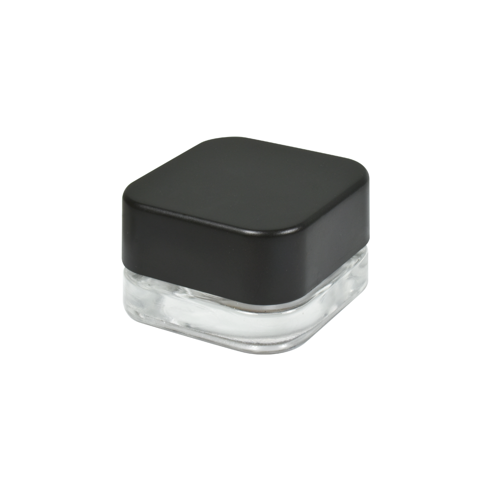 Jar 5ML Square Clear Black 480ct Case