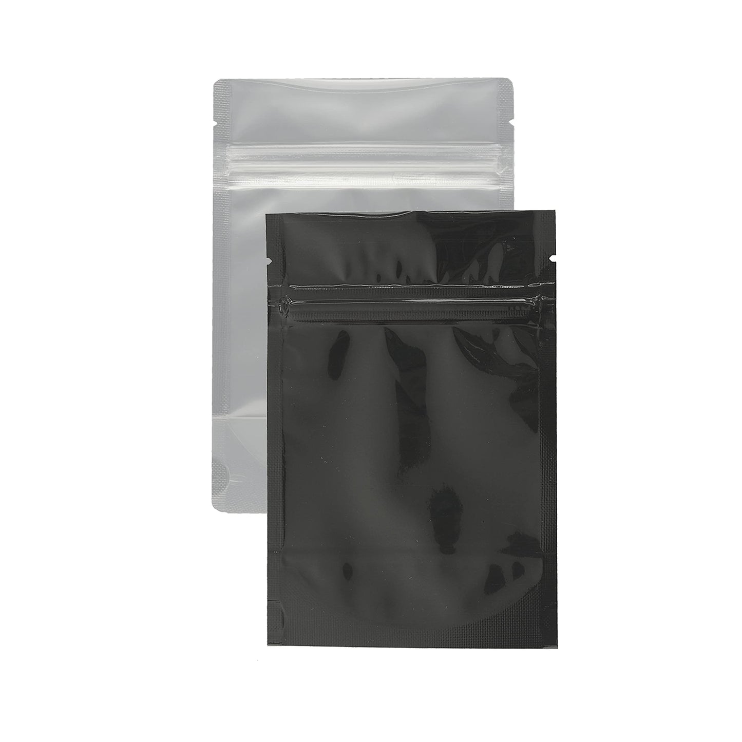 Mylar Bag 1/4OZ Clear Black Single Zipper 50CT