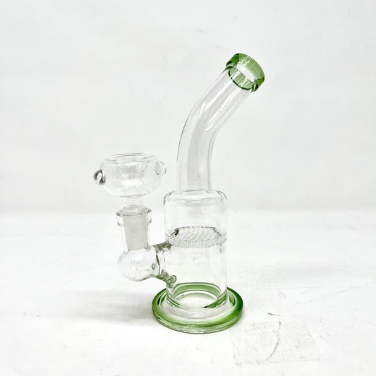 Waterpipe 6.5" Glass Clear Honeycomb w/ Mix Color