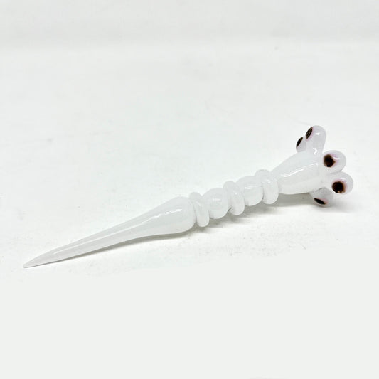 Wax Tool 4" Glass White Dabber