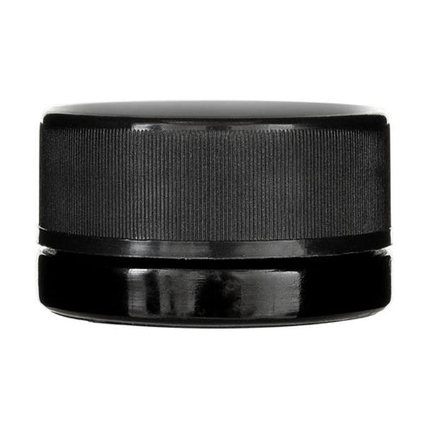 Jar 5ML Round Opaque Black Ridged Lid 480ct Case