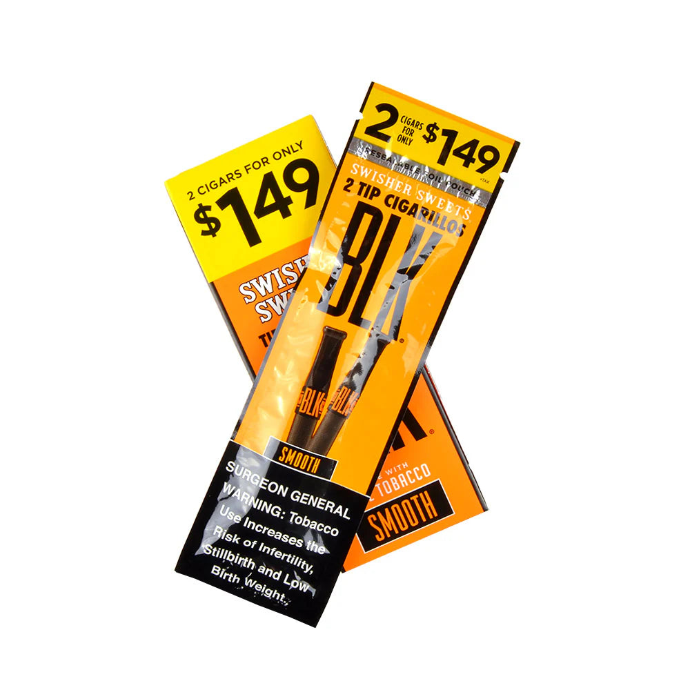 Swisher Sweet Cigarillos 2CT BLK Smooth 15CT Box ($1.49)