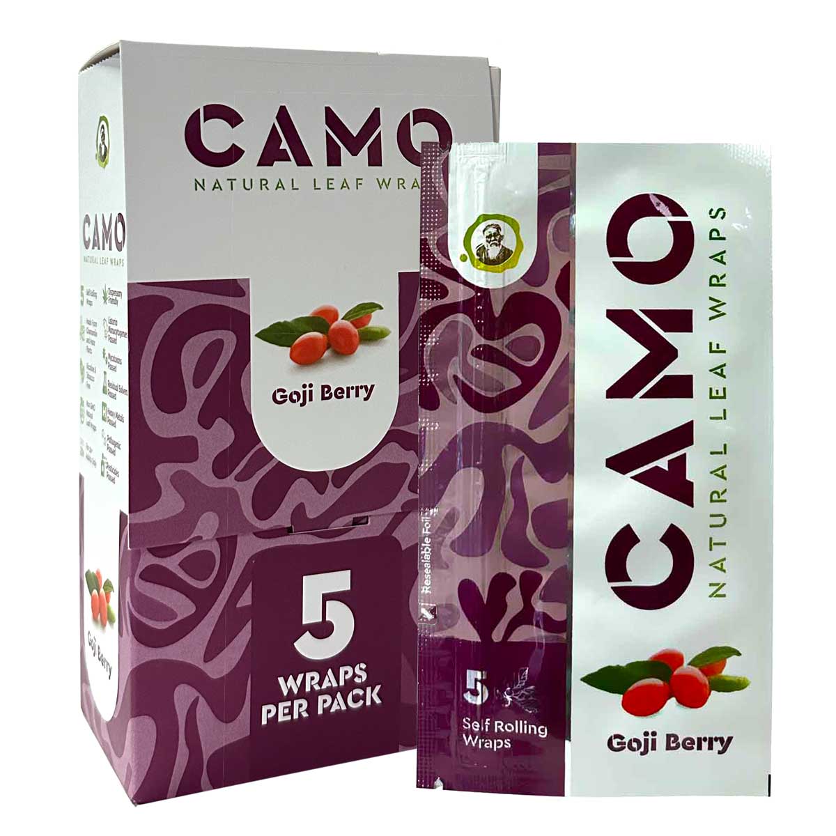 Afghan Hemp Wraps 5CT Camo Goji Berry 25CT Box