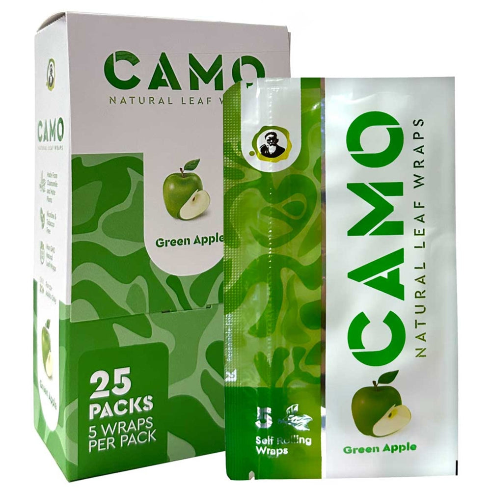 Afghan Hemp Wraps 5CT Camo Green Apple 25CT Box