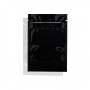 Mylar Bag 1/8OZ Clear Black Single Zipper 50CT