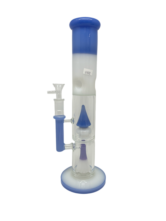 Waterpipe 13" Purple & White Flat Base Cone Perc