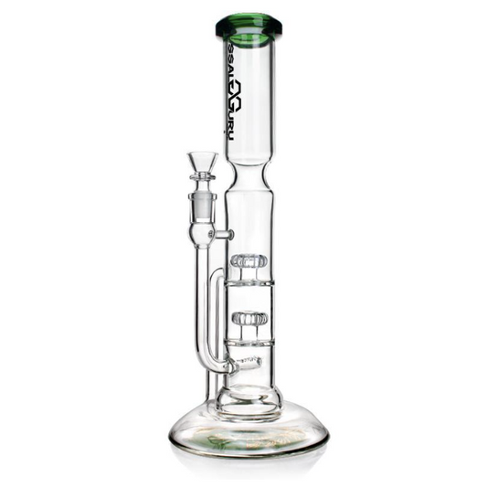 Glass Guru Waterpipe 14" Big Recycler Inline Green