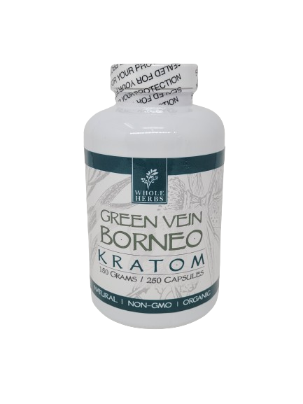 Whole Herbs Kratom Caps 250CT Borneo Green