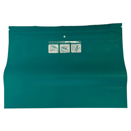 Mylar Bag 12x9 Opaque Green Double Zipper 50CT