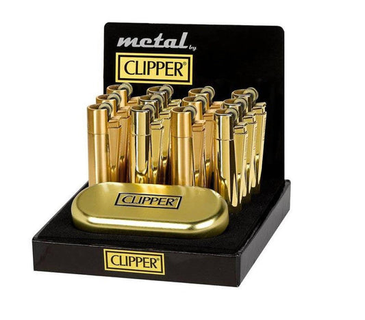 Clipper Lighter Full Metal Gold 12CT