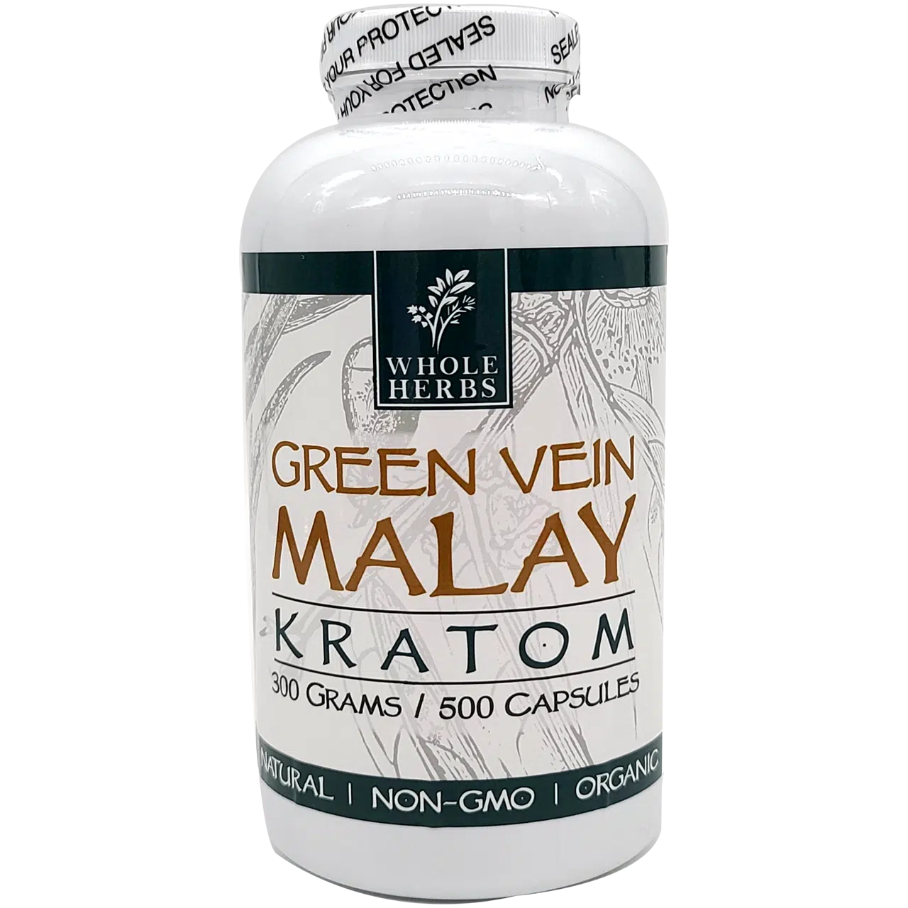 Whole Herbs Kratom Caps 500CT Malay Green