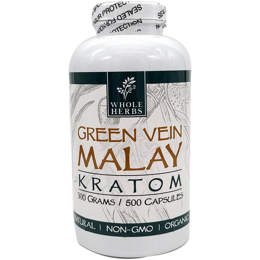 Whole Herbs Kratom Caps 500CT Malay Green