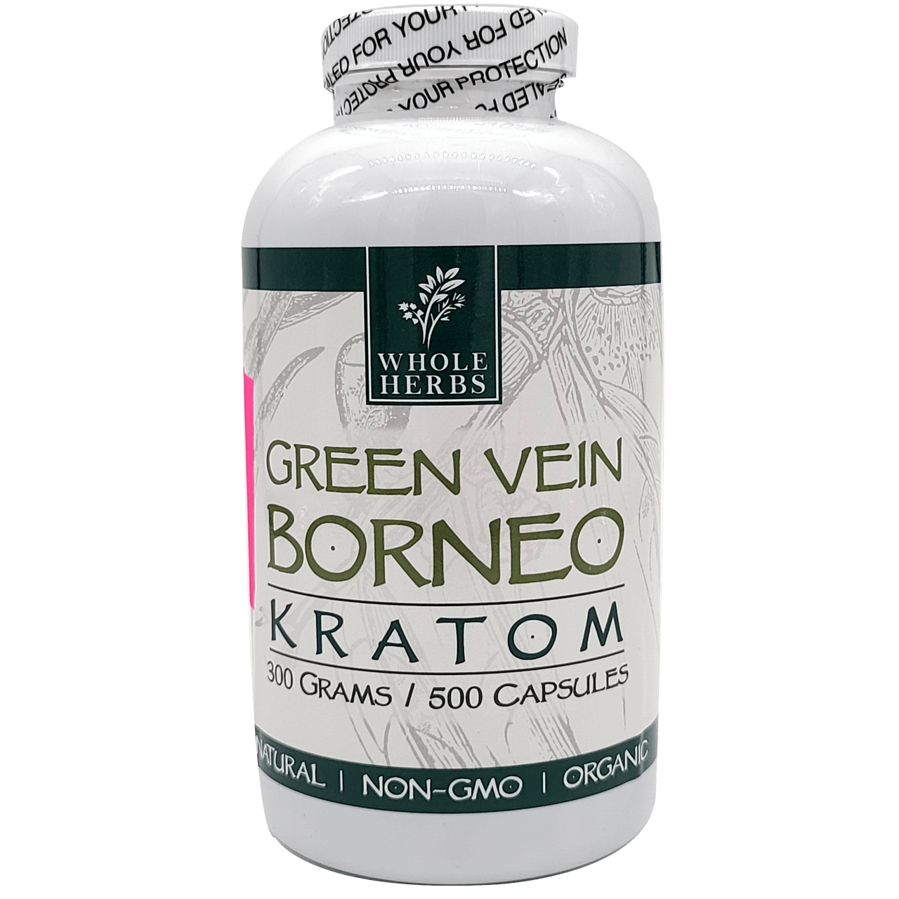 Whole Herbs Kratom Caps 500CT Borneo Green