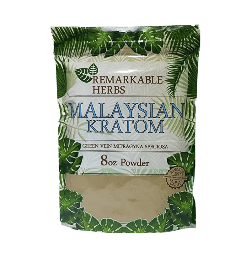 Remarkable Herbs Kratom Powder 8OZ Malaysian Green