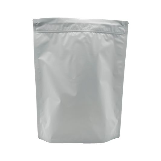 Mylar Bag 1LB Opaque White Single Zipper 50CT