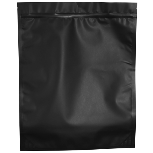 Mylar Bag 1LB Opaque Black Single Zipper 50CT