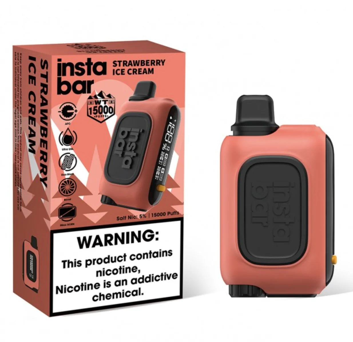 Instabar Vape Bar WT15000 Strawberry Ice Cream 5CT