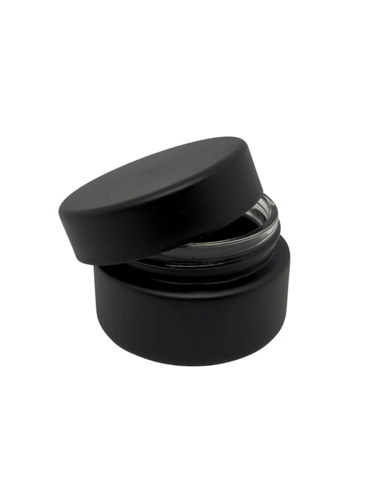 Jar 1OZ Opaque Matte Black Flat Lid 200ct Case