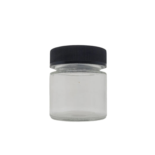 Jar 3oz Round Clear Black Ridges 160ct Case