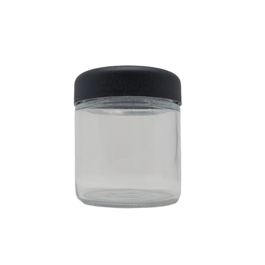 Jar 3oz Round Clear Black Slim 160ct Case