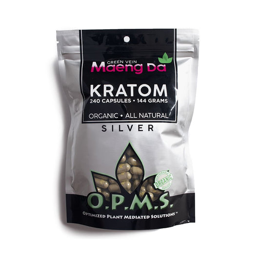 OPMS Kratom Caps 240CT Silver Maeng Da Green