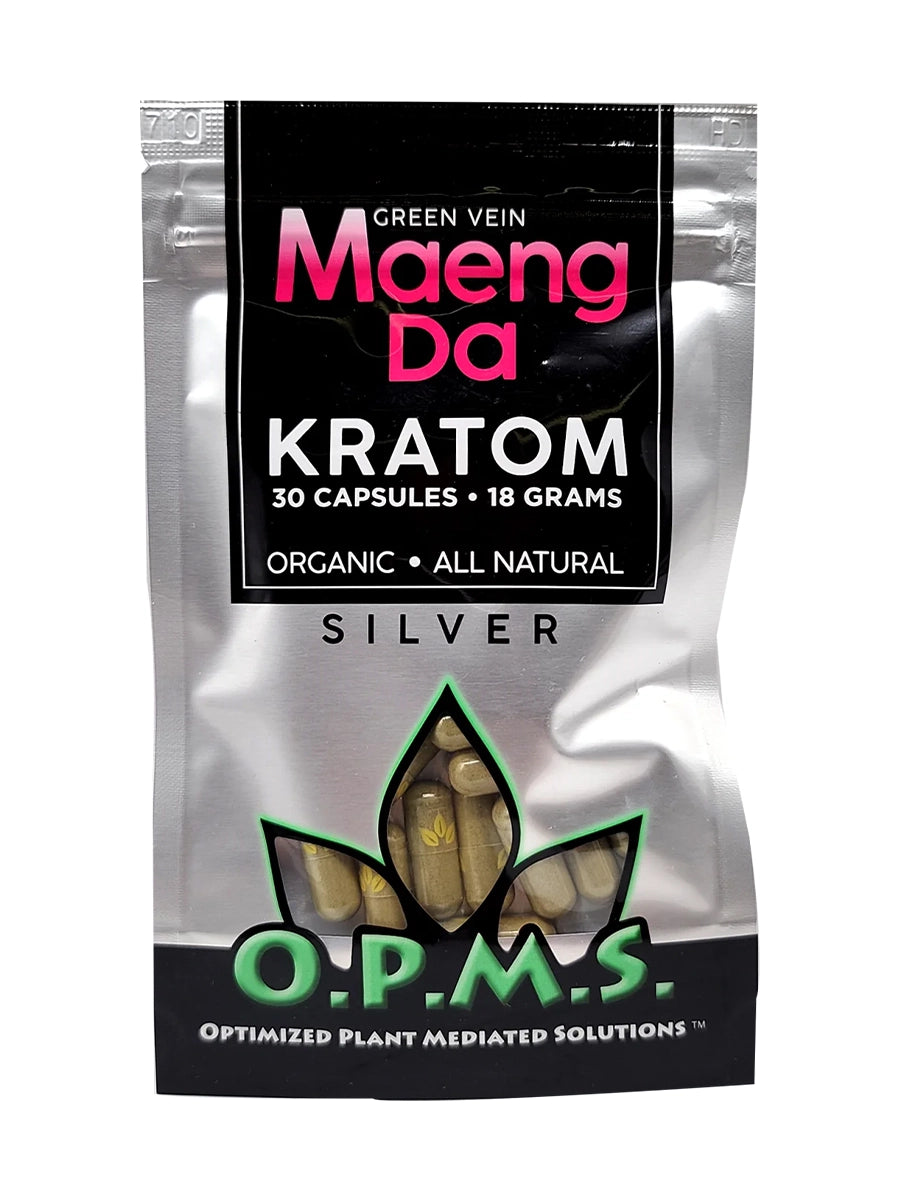 OPMS Kratom Caps 30CT Silver Maeng Da Green