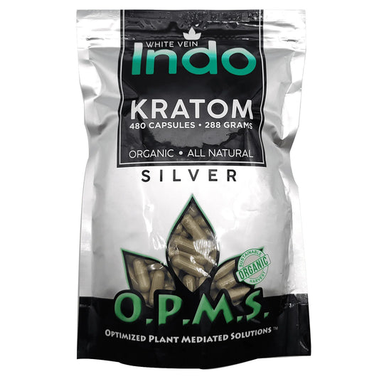 OPMS Kratom Caps 480CT Silver Indo White